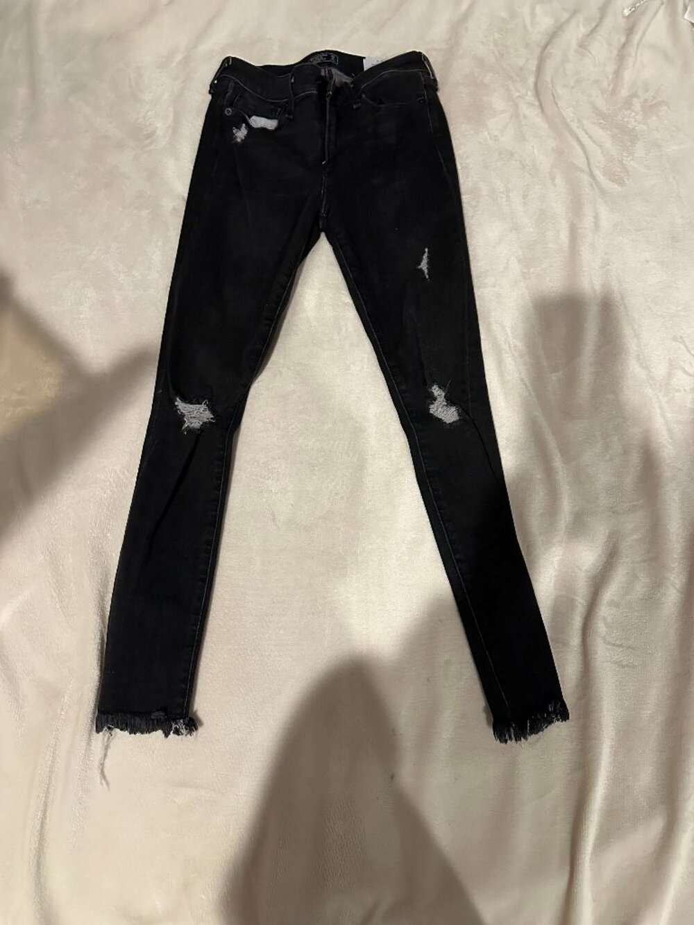 Abercrombie & Fitch Harper ankle low rose black jeans 25R 0R
